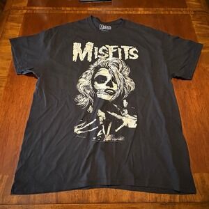 Misfits Marilyn Monroe Skull Graphic T-Shirt XL Black Punk Rock Horror Band Tee